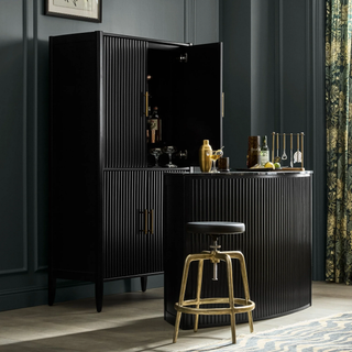 Louis Wood Bar Cabinet Constructivist-Inspired Wine Cabinet With Drawer