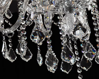 30 Lights Big Glass Chandelier for Foyer 47"W   61" H