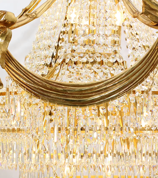 59X79 Inch Large Foyer Chandelier Gold Crystal Chandelier Lighting for High Ceiling