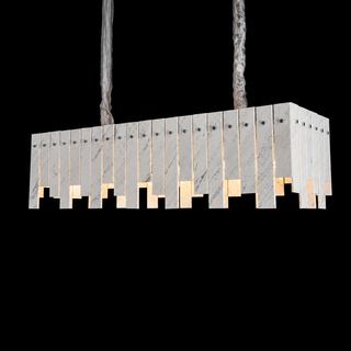 Modern Yugoslav White Luxury Stone Linear Chandelier