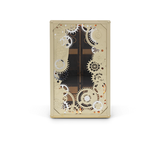 Luxury Baron Safe with Electric Opening System, Gold-Plated Brass & Walnut Root Interior