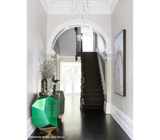 Luxury Emerald Green Sideboard Cabinet with Diamond-Inspired Faceted Design