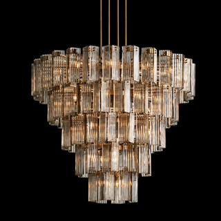 Delsie 48” Round Tiered Smoke Glass Chandelier XS2024-30702D48S
