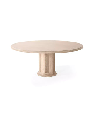 Collins Fluted Round Pedestal Dining Table, 60" or 72" Oak