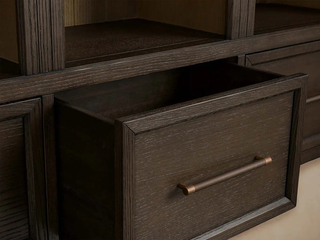 Hattie Oak Wood Entryway Tall Storage Cabinet with Hooks