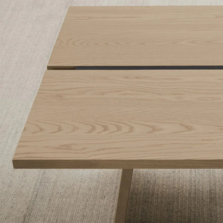 Carlisy Rectangle Dining Table (Ash Wood Planks)