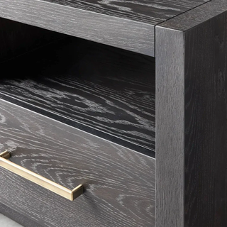 Modern Minimalist Wood Nightstand – Parsons Style Bedside Table with Storage Drawer