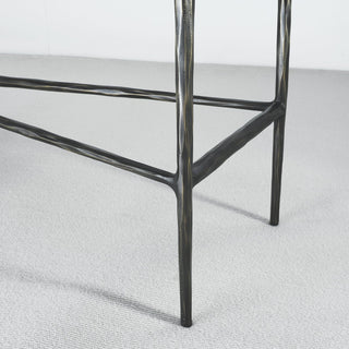 Hand-Forged Metal Rectangle Marble Console Table 60" 72"