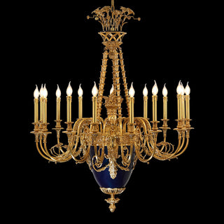 40X51 Inch 15 Lights Baroque Style Cast Copper Angles Antique French Empire Brass Chandelier