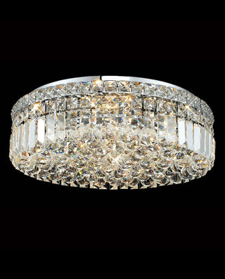 20'' Round Flush Mounted Chandelier Modern Crystal Ceiling Light