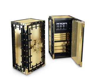 Luxury High-Security Vault Safe with Watch Winders & Gold-Plated Armor Design
