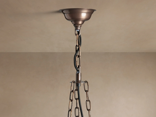 Moroccan-Inspired Antiqued Mirrored Glass Round Chandelier