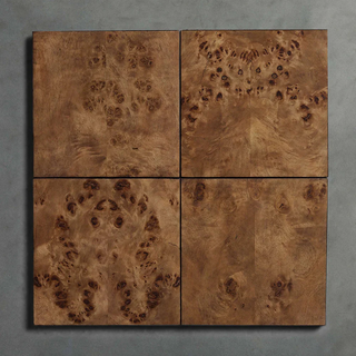 Modern Burl Wood Nightstand with 2 Drawers – Luxury Bedroom Bedside Storage Cabinet