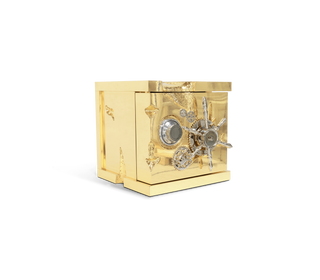 Luxury Portable Jewelry Safe with Secret Dial Lock & Gold-Plated Brass Gear Design