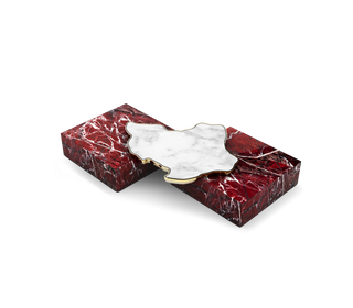 Luxury Black & White Coffee Table with Sculptural Design & High Gloss Finish