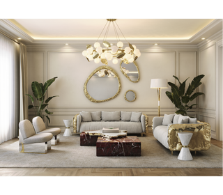 Luxury Black & White Coffee Table with Sculptural Design & High Gloss Finish