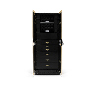 Luxury Watch Winder Safe with Gold-Plated Brass Design & Custom Jewelry Storage System