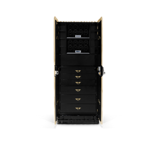 Luxury Symphony Watch Winder Safe with Gold-Plated Brass Pipes & High-Security Storage System