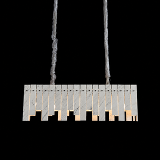 Modern Yugoslav White Luxury Stone Linear Chandelier