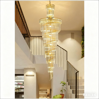 102 Inch Tall Chandelier Modern Spiral Crystal Chandelier for High Ceiling Staircase