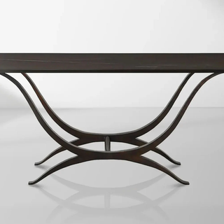 Chorda 84" Rectangular Dining Table (Iron Base, Stoneware Top)