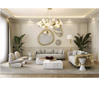 Luxury Black & White Coffee Table with Sculptural Design & High Gloss Finish
