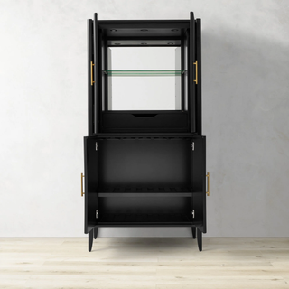 Louis Wood Bar Cabinet Constructivist-Inspired Wine Cabinet With Drawer