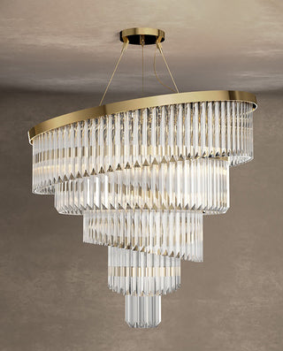 Gold Plated Spiral Crystal Designer Chandelier 39"W 39"H