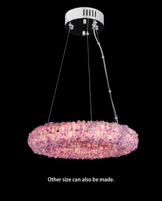 Purple Natural Crystal Stone Pendant Light
