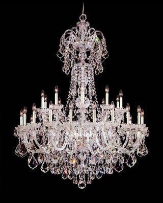 30 Lights Big Glass Chandelier for Foyer 47"W   61" H