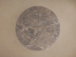 Saint Germain Round Marble Top Dining Table with Wood Toulouse Base