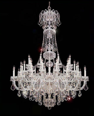 45 Lights Large Glass Chandelier for Lobby 59"W 76"H