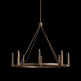 Modern Textured Cast Brass Round Chandelier