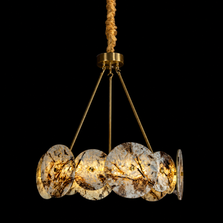 Modern Sculptural Snowcrest White Luxury Marble LED Chandelier