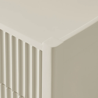 Fluted Wood Nightstand with 3 Drawers – Modern Bedroom Bedside Storage Furniture