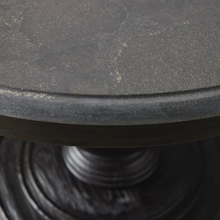 Luca Round Natural Stone Dining Table | Solid Pine Base Rustic Modern Dining Furniture