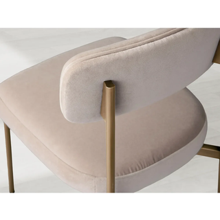 Billie Performance Fabric Dining Chair Modern Antiqued Iron Frame Living Room Chairs