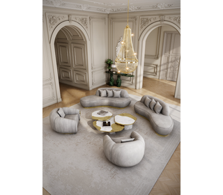 Luxury Calacatta Marble Coffee Table with Black Sculptural Base & Modern Design
