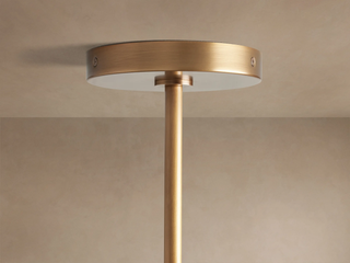 Mandoza Brass Mango Wood Chandelier - Modern Boho Pendant Light for Dining Room & Foyer