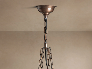 Moroccan-Inspired Antiqued Mirrored Glass Round Chandelier