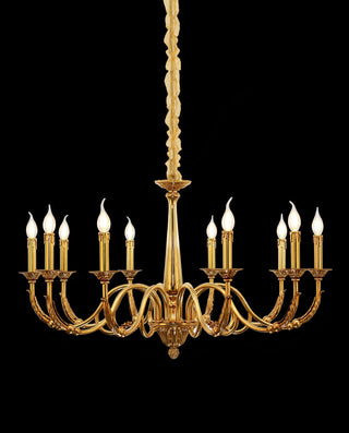10 Lights Baroque Style Chandelier Light Antique Brass Chandelier for Living Room
