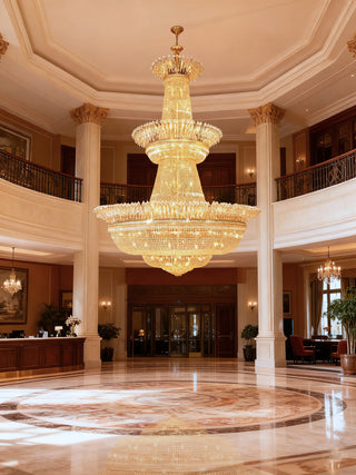 Extra Large Foyer Crystal Chandelier Lighting 98"W 134"H