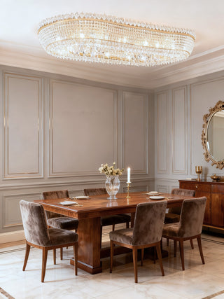 High End Oval Ceiling Asfour Crystal Chandelier 39"W 18"H