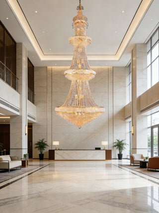 European classic large crystal empire chandelier for the hotel 51"W 118"H