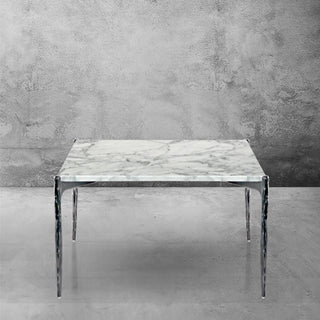 Hand-Forged Metal Rectangle Horn Marble Coffee Table 48"W
