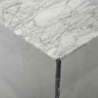 Hand-Forged Metal Rectangle Horn Marble Coffee Table 48"W