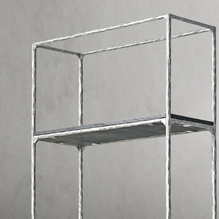 Hand-Forged Metal White Marble Shelving