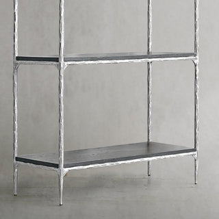 Hand-Forged Metal White Marble Shelving
