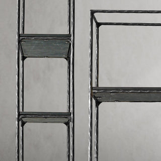 Hand-Forged Metal White Marble Shelving