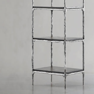 Hand-Forged Metal Wooden Shelving